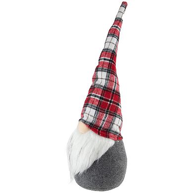 Northlight 18.75-Inch Gnome with Pointy Plaid Hat Christmas Figure Table Decor