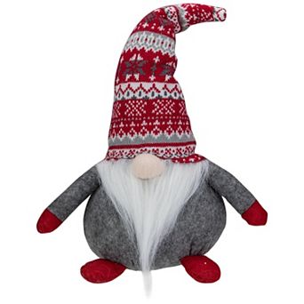 Northlight 17-Inch Lodge-Style Plush Gnome Christmas Figure Decor