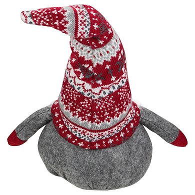 Northlight 17-Inch Lodge-Style Plush Gnome Christmas Figure Decor