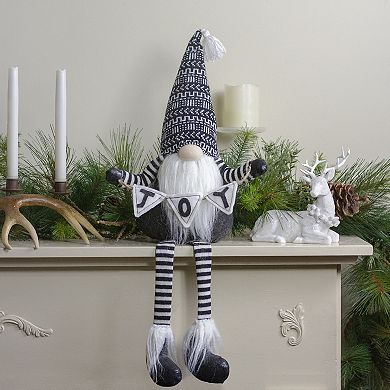 Northlight 30-Inch Dangling Striped Legs "JOY" Gnome Christmas Figure Floor Decor