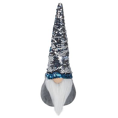 Northlight 13.5-Inch Standing Christmas Gnome Decoration with Flip Sequin Hat Floor Decor