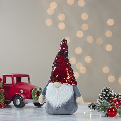 Northlight 18-Inch Gnome with Flip Sequin Hat Christmas Figure Floor Decor