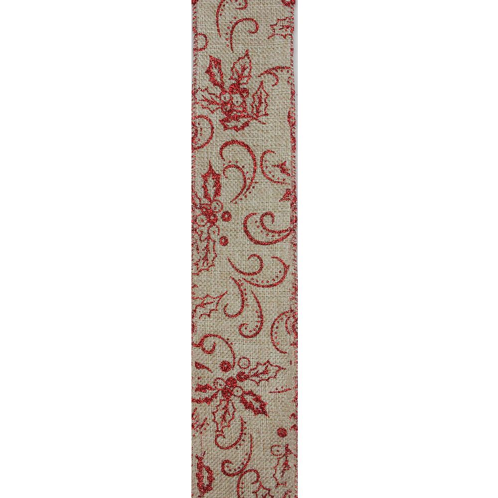 Northlight 12-pk. Burlap Wired Christmas Craft Ribbon Spools - 2.5 ...