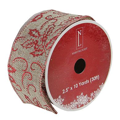 Northlight Christmas Wired Craft Ribbon 2.5-Inch x 10 Yards