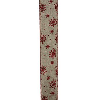 Northlight Snowflake Wired Christmas Craft Ribbon - 2.5 in x 10 Yards