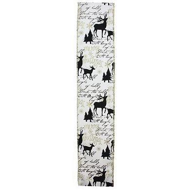 Northlight Playful Reindeer Christmas Wired Craft Ribbon 2.5 Inches x 10 Yards
