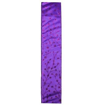 Northlight Purple Glitter Branch Wired Christmas Craft Ribbon - 2.5-Inch x 10 Yards