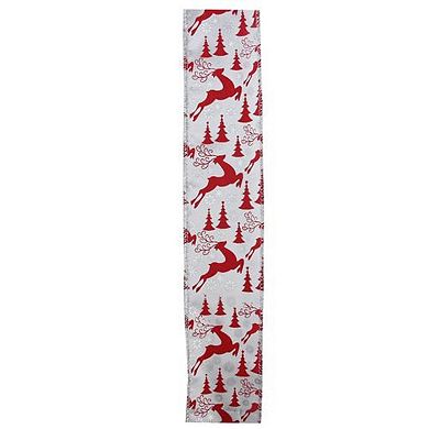 Northlight Flying Reindeer Wired Christmas Craft Ribbon 2.5 Inches x 10 Yards