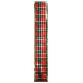 Northlight Wired Plaid Christmas Craft Ribbon - 2.5 in x 10 Yards