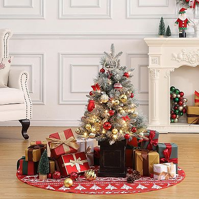 3FT Mini Xmas Christmas Tree - Multi-Mode LED, Retro Base, 2 PCS