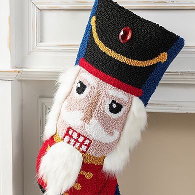 Glitzhome 21"L Hooked Stocking, Christmas Stocking Wall Decor