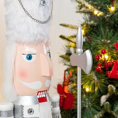 Glitzhome 42"H Dressed King Nutcracker, Wooden Christmas Porch Decor