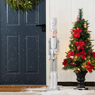 Glitzhome 42"H Dressed King Nutcracker, Wooden Christmas Porch Decor