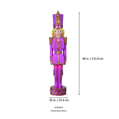 48 Inch Female Christmas Nutcracker Purple/Gold