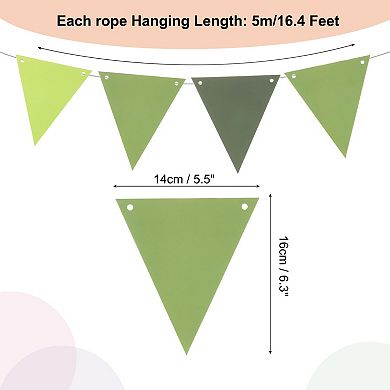 16 Ft Pennant Banner Flags String Card Stock Triangle Hanging Triangle Bunting Flags for Decorations