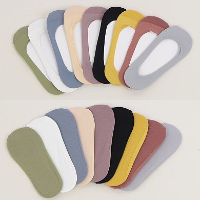 5 Pairs Women Low Cut Invisible Liner Socks Soft Stretch Mesh Top and Moisture-Wicking Cotton Sole