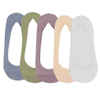 5 Pairs Women Low Cut Invisible Liner Socks Soft Stretch Mesh Top and Moisture-Wicking Cotton Sole