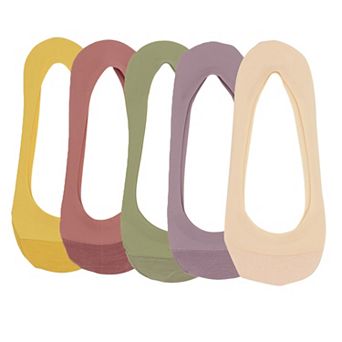 5 Pairs Women Low Cut Invisible Liner Socks Soft Stretch Mesh Top and Moisture-Wicking Cotton Sole