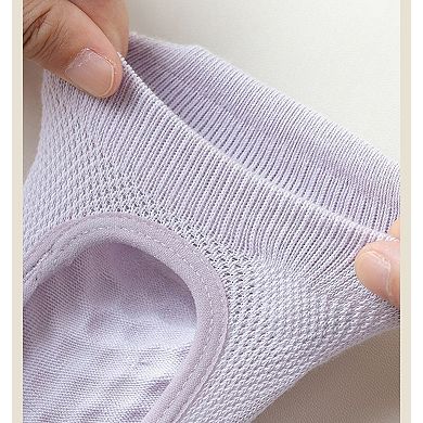 4 Pairs Women's Non-Slip Yoga Socks Soft Cotton Grip Sole Low-Cut Design with Arch Ventilation