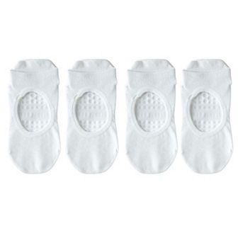 4 Pairs Women's Non-Slip Yoga Socks Soft Cotton Grip Sole Low-Cut Design with Arch Ventilation