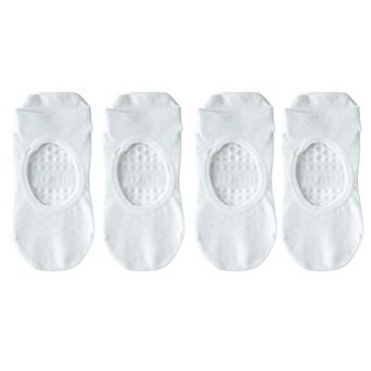 4 Pairs Women's Non-Slip Yoga Socks Soft Cotton Grip Sole Low-Cut Design with Arch Ventilation