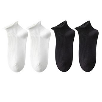 4 Pairs Women's Ultra-Thin Ribbed Ankle Socks Soft Stretch Breathable Design