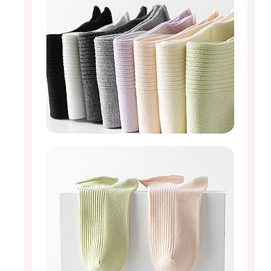4 Pairs Women's Ultra-Thin Ribbed Ankle Socks Soft Stretch Breathable Design