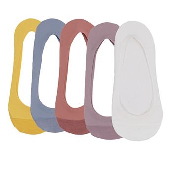 5 Pairs Women Low Cut Invisible Liner Socks Soft Stretch Mesh Top and Moisture-Wicking Cotton Sole