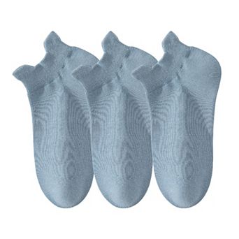 3-Pack Women's Low Cut Ankle Socks with Heel Tab Design Antibacterial Cotton