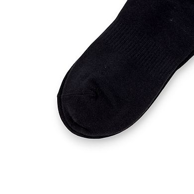 3-Pack Women's Cotton Crew Socks with Sporty Double Stripe Design in Assorted Colors