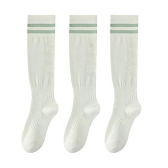 3-Pack Women's Over the Knee Sport Socks with Breathable Mesh Knit and Non-Slip Calf Support
