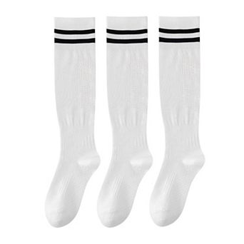 3-Pack Women's Over the Knee Sport Socks with Breathable Mesh Knit and Non-Slip Calf Support
