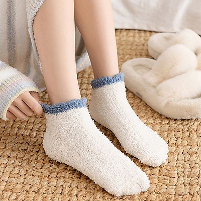 3 Pairs Women's Fluffy Fleece Ankle Socks - Cozy Bed Socks, Gentle Feel, UK Made, Multicolor 13 thumbnail image