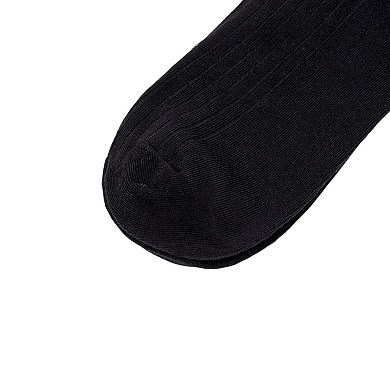 3-Pack Women's Cotton Crew Socks with Ribbed Knit, Satin Bow Accents