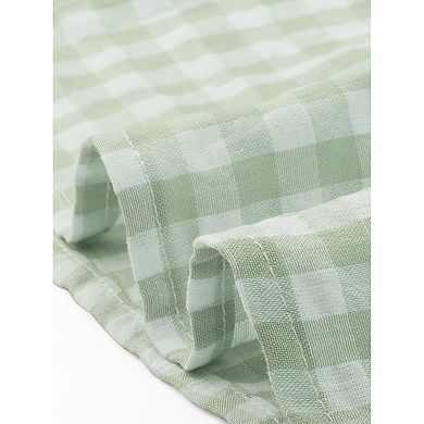 2 Packs Gingham Peplum Top for Women Summer Square Neck Sleeveless Plaid Blouse