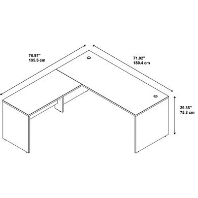 Bush Business Furniture Series C Elite 72W x 30D L Shaped Desk with 48W Return
