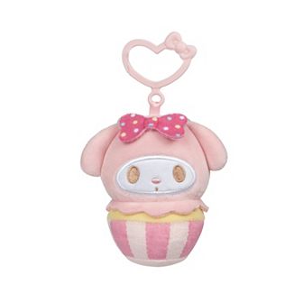 Hello Kitty Plush Clip-On My Melody Cupcake 4-Inch Keychain