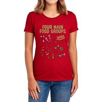 Juniors' Elf Buddy The Elf Four Food Groups Graphic Tee