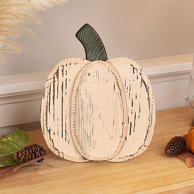 Northlight 10.5-in. Wooden Fall Harvest Pumpkin Table Decor