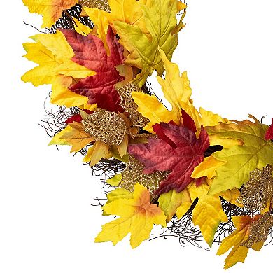 Northlight 22-in. Artificial Maple Leaf Fall Harvest Wreath