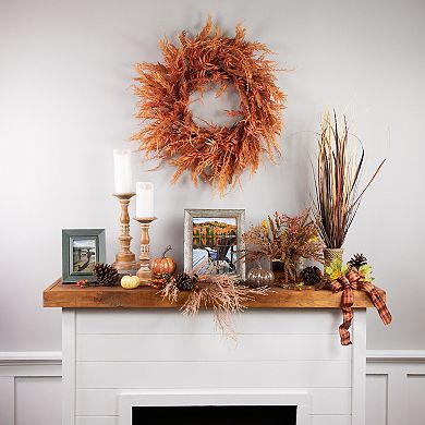 Northlight 24-in. Artificial Pampas Grass Fall Harvest Wreath