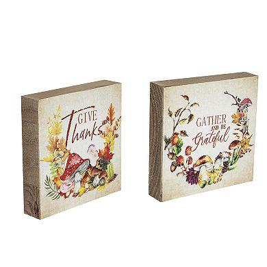 Northlight Give Thanks & Be Grateful Fall Harvest Wall Decor 2-pc. Set