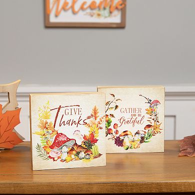 Northlight Give Thanks & Be Grateful Fall Harvest Wall Decor 2-pc. Set