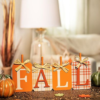Northlight 11-in. Plaid Pumpkins Fall Harvest Table Decor