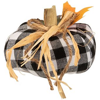 Northlight 5 in Buffalo Plaid Fall Harvest Pumpkin Table Decor