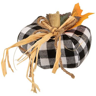 Northlight 5-in. Buffalo Plaid Fall Harvest Pumpkin Table Decor