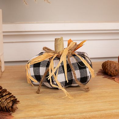 Northlight 5-in. Buffalo Plaid Fall Harvest Pumpkin Table Decor