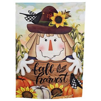 Northlight Fall Harvest Scarecrow 40 in x 28 in Outdoor House Flag