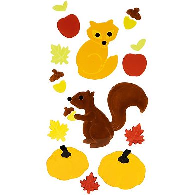 Northlight Double Sided Fall Harvest 4-pc. Gel Window Cling Set