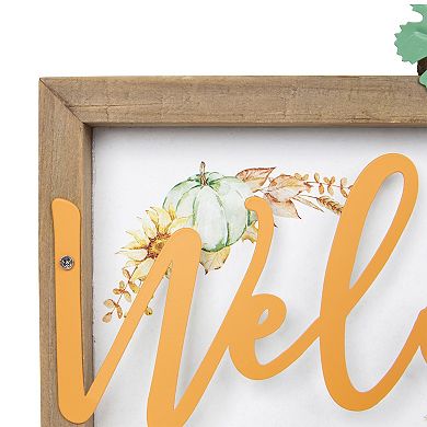 Northlight Pumpkins & Sunflowers Welcome Fall Harvest Wall Decor
